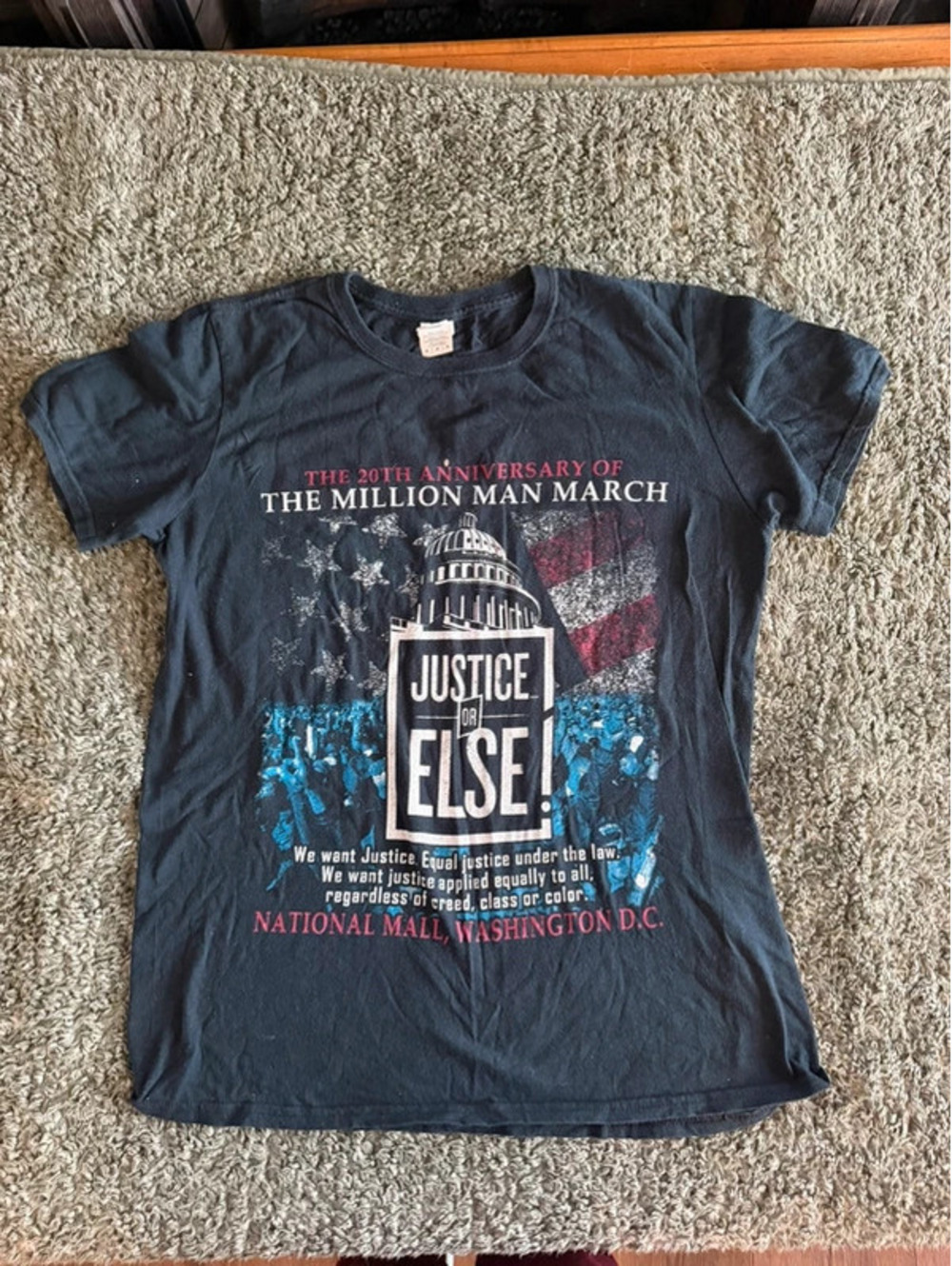 The Million Man March 20th Anniversary Black Graphic T-Shirt Medium